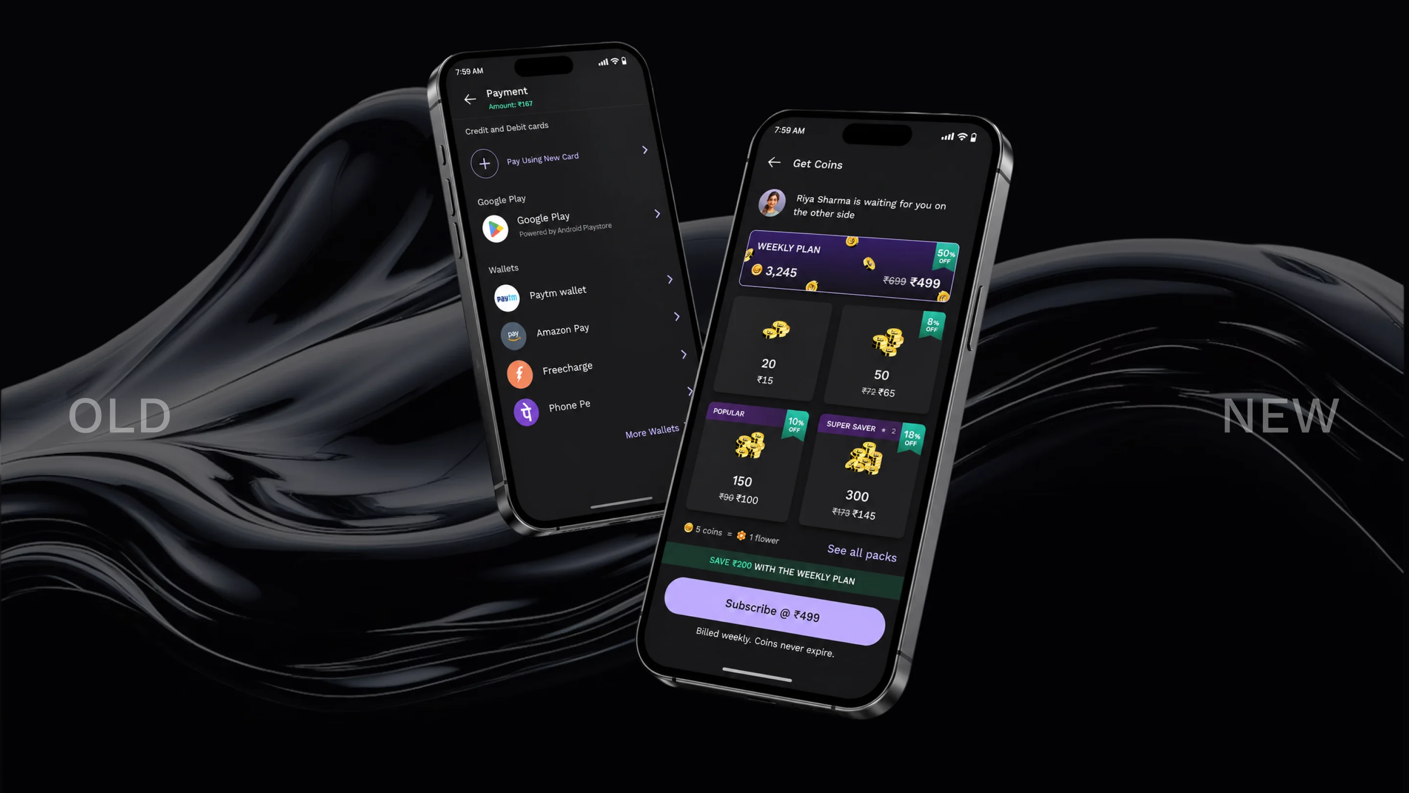 Before and after: old flat payment list vs redesigned one-tap UPI checkout